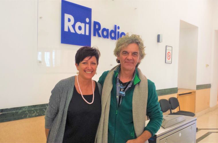 With Cettina Flaccavento (radio director) in Rome at the headquarter of Rai