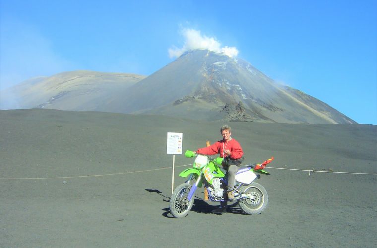 Me and she (Etna): I was the only person allowed to reach top of Etna (3000 m. a.s.l.) with a motorcycle