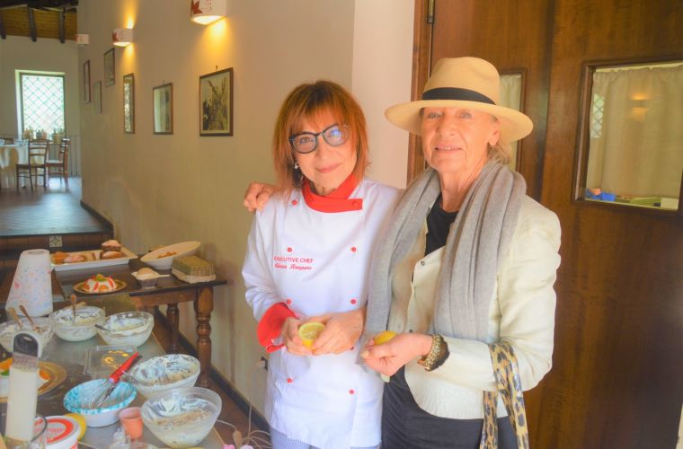 Our chef Silvana with the Bahlsen owner after a lesson