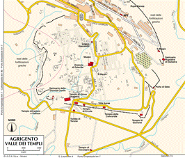 Valle dei Templi, Mappa