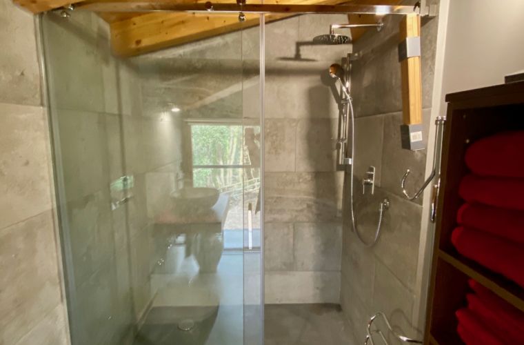 Large shower in the master bathroom