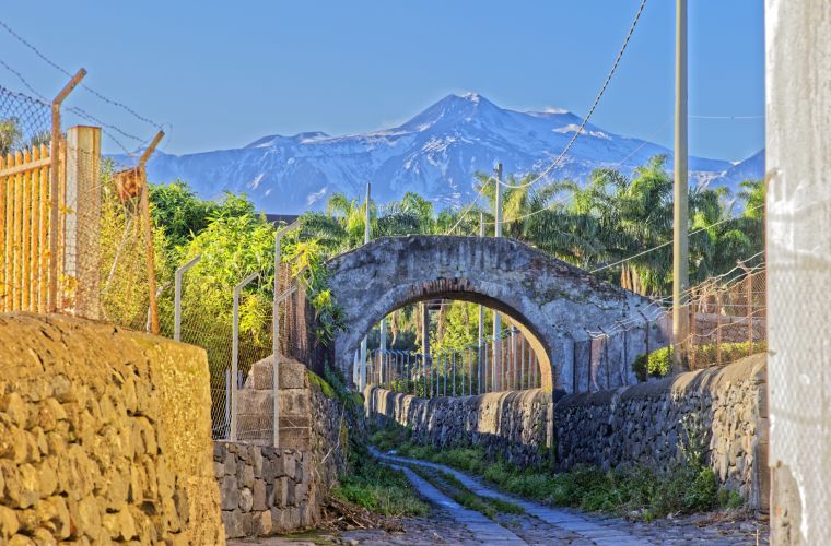 Typical sicilian countryside of this area with lava stone