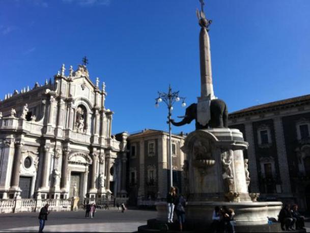 The Elephant and the Mother Church (Cattedrale) in Duomo square