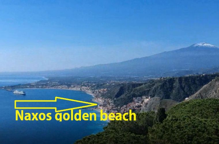 Giardini Naxos beach, 35 kms