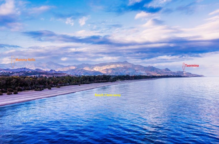 Fondachello beach, 2 kms away