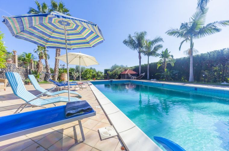 Deckchairs by the pool