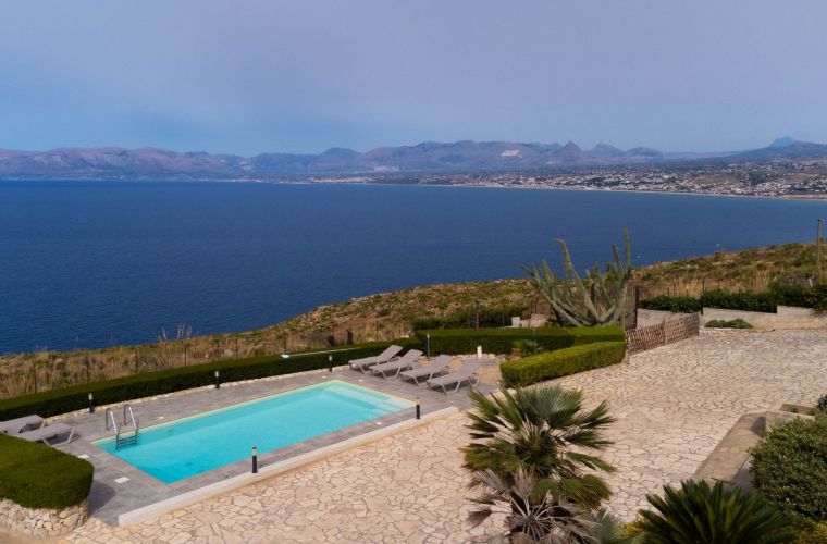 mountain ranges on the background, Castellammare gulf on the foreground