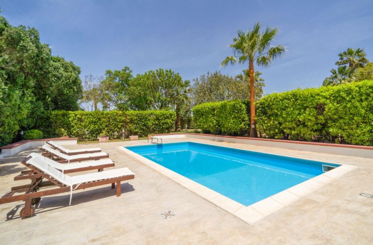 There is a wonderful pool area and many romantic corners all around the property.