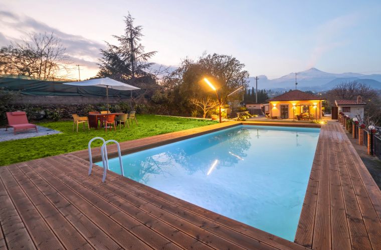 Pool area and the main house