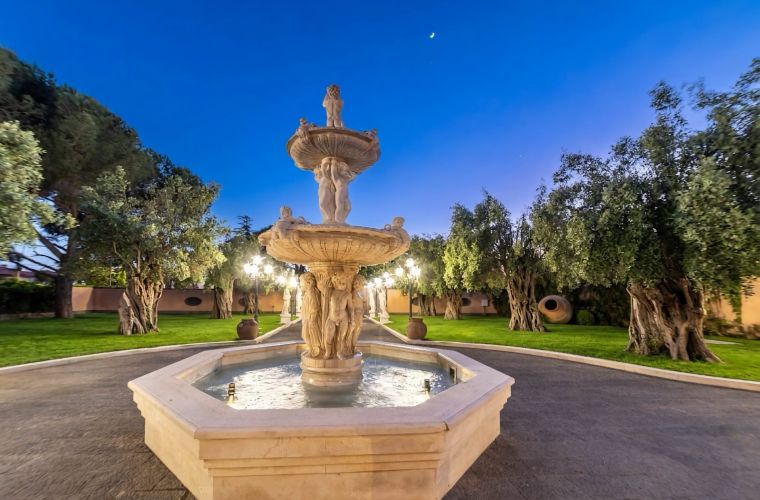 Marble fountain on the entrance