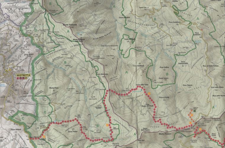 Map from Portella Serio to Portella dell'Obolo