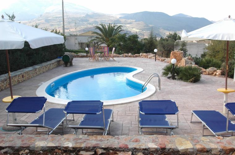 A typical Sicilian landscape viewed from the pool