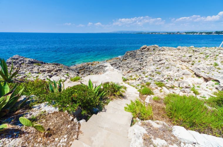 The path from the house to the private beach